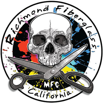 Richmond Fiberglass Logo w/ Skull and Scissors