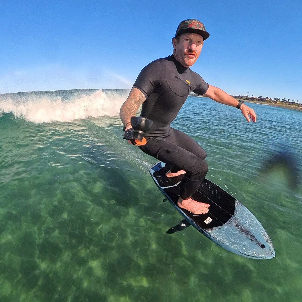 Surfer riding a 270 Board